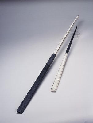 Piece -- materials: silver, ebony; dimensions: 85.5 and 123.5 cm;