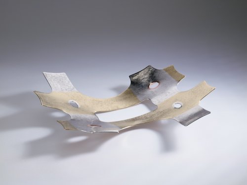 Piece -- materials: silver, brass; dimensions: 35 x 35 x 6.5h;