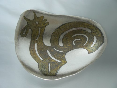 Piece -- materials: silver, brass; dimensions: diameter 30, 6 h cm;