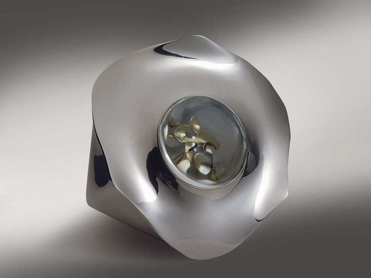 Piece -- materials: silver, optical cut glass; dimensions: 24 x 25 x 20h;