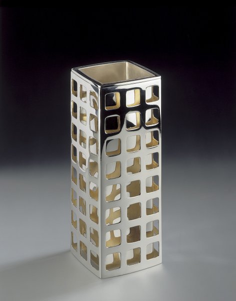 Piece -- materials: silver, gold leaf; dimensions: 10 x 10 x 26h;
