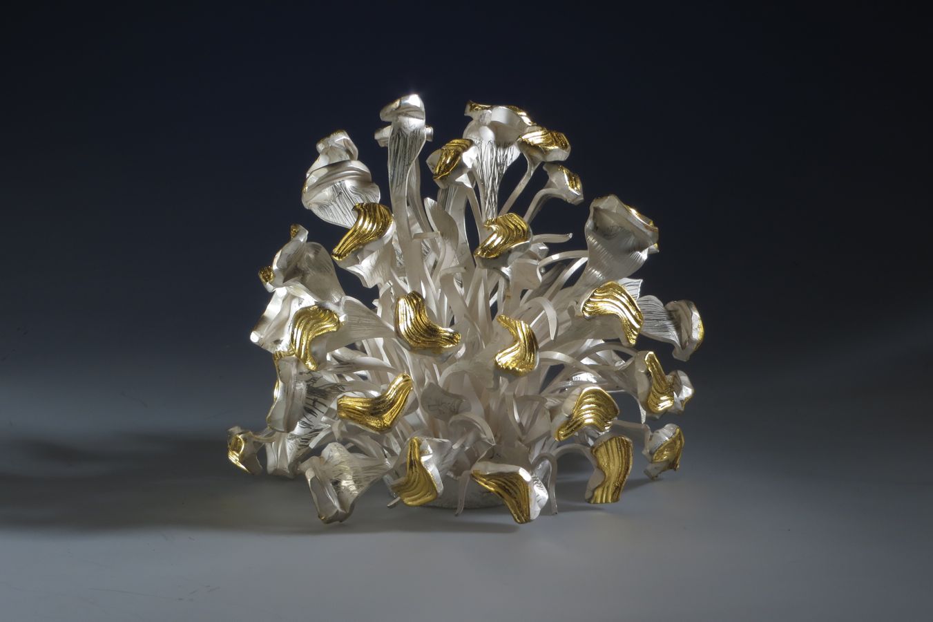 Piece -- materials: silver, gold leaf; dimensions: diameter 13, h 12 cm;
