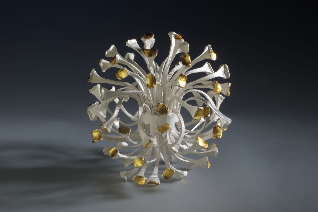 Piece -- materials: silver, gold leaf; dimensions: diameter 15.5 x 15 h cm;