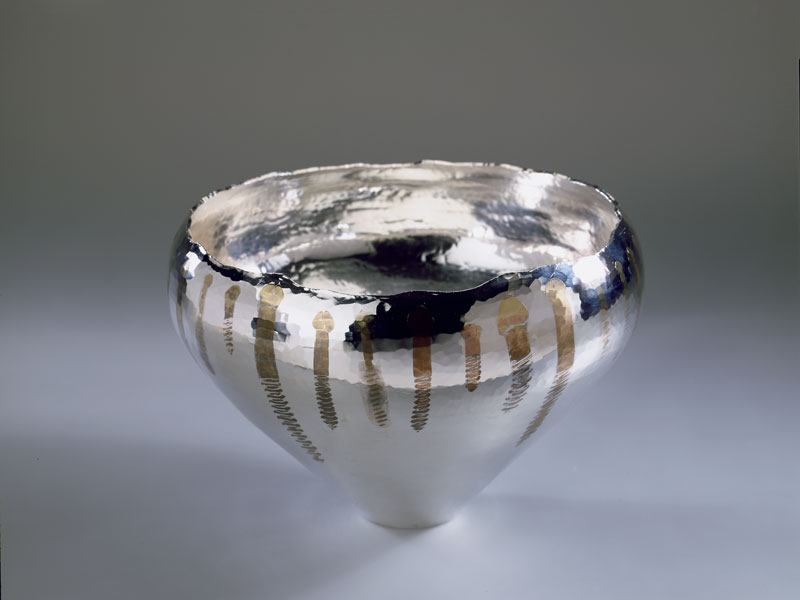 Piece -- materials: silver, brass; dimensions: diameter 24, 15h;