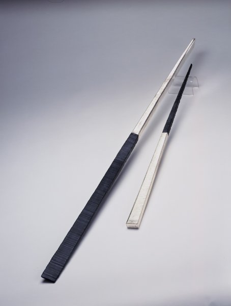 Piece -- materials: silver, ebony; dimensions: 85.5 and 123.5 cm;