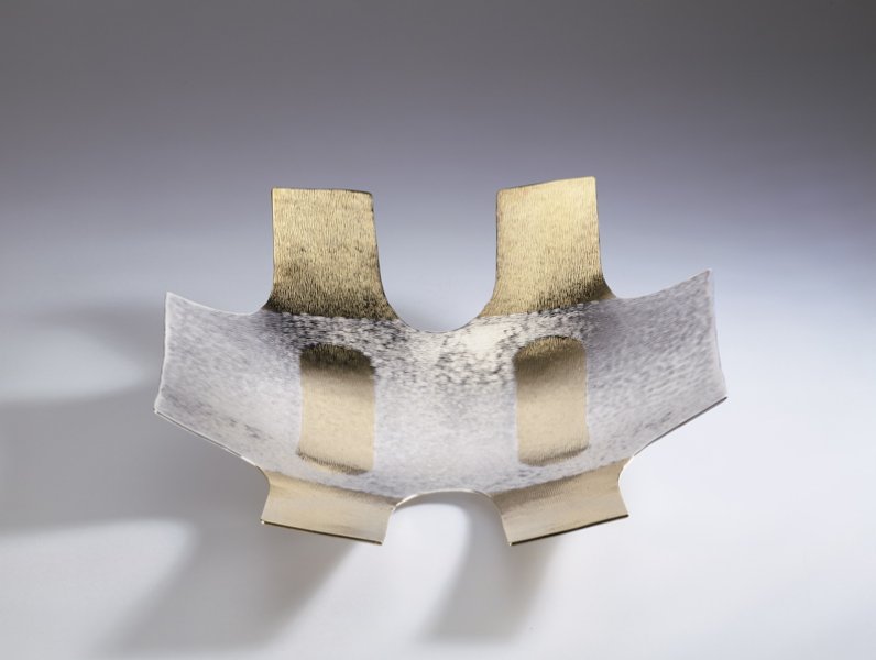 Piece -- materials: silver, brass; dimensions: 31 x 35 x 6.5h;