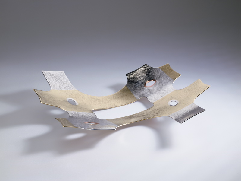Piece -- materials: silver, brass; dimensions: 35 x 35 x 6.5h;