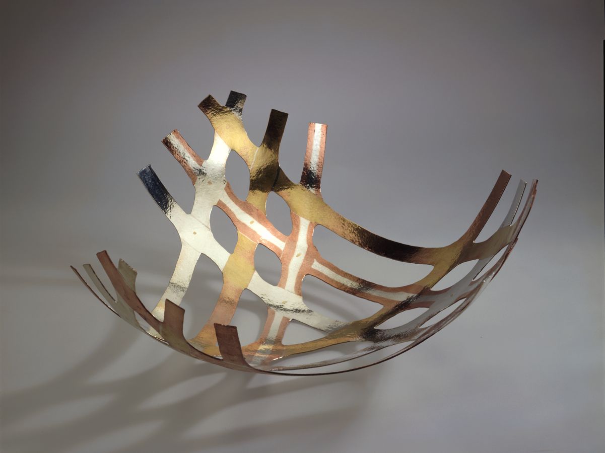 Piece -- materials: silver, brass, copper; dimensions: 48 x 48 x 19 h cm;