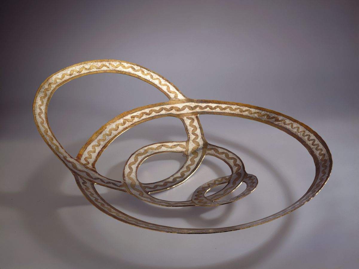 Piece -- materials: silver, brass; dimensions: 68 x 50 x 13 h cm;