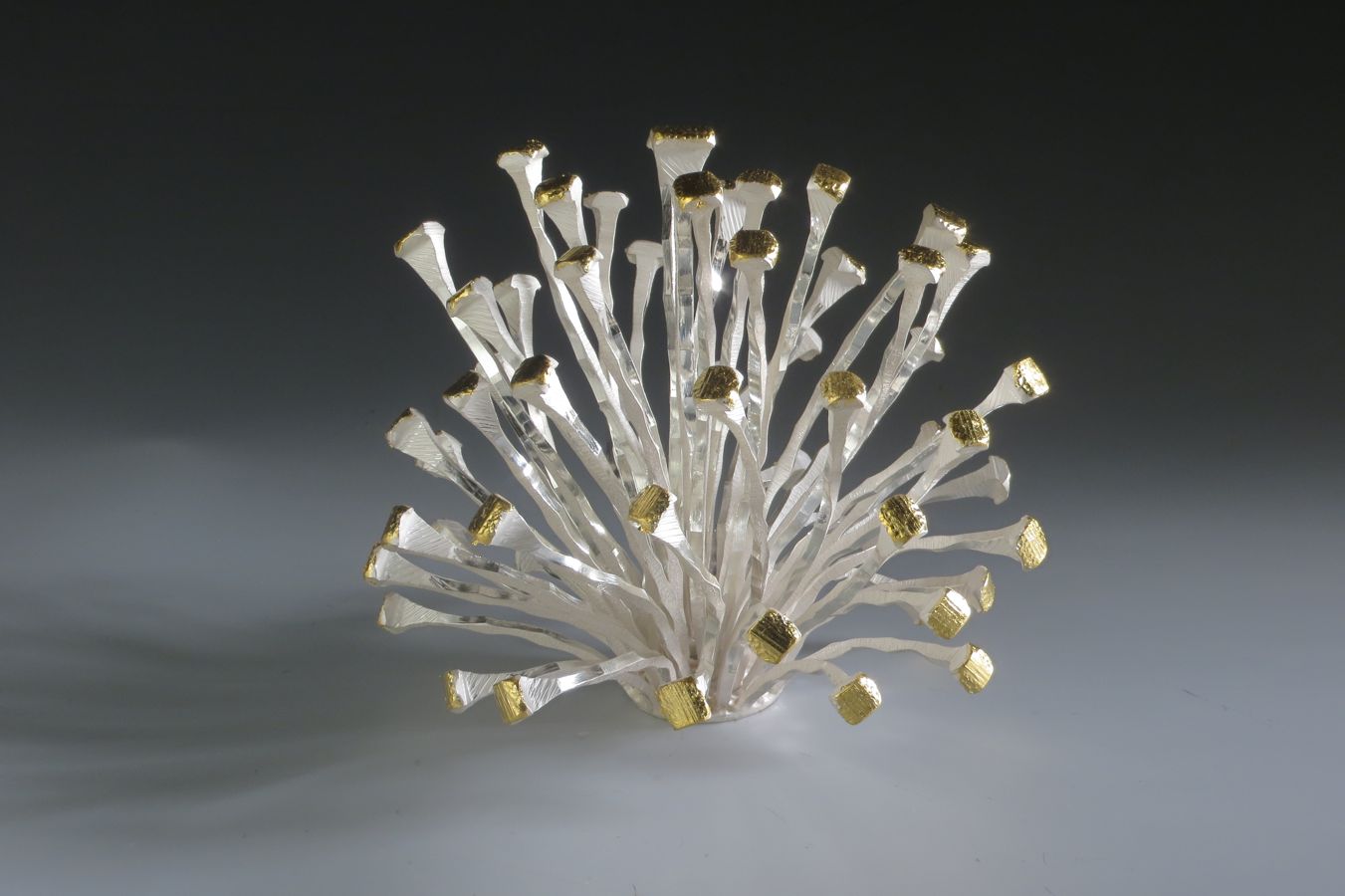 Piece -- materials: silver, gold leaf; dimensions: diameter 13, h 12 cm;