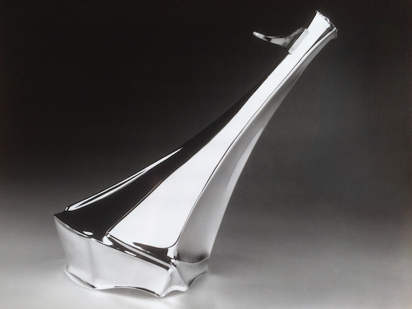Piece -- materials: silver, perspex; dimensions: l 45 cm;