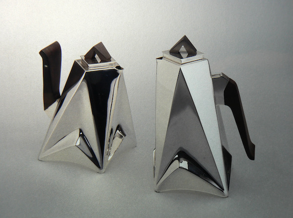 Piece -- materials: silver; dimensions: h 18 and 14 cm;